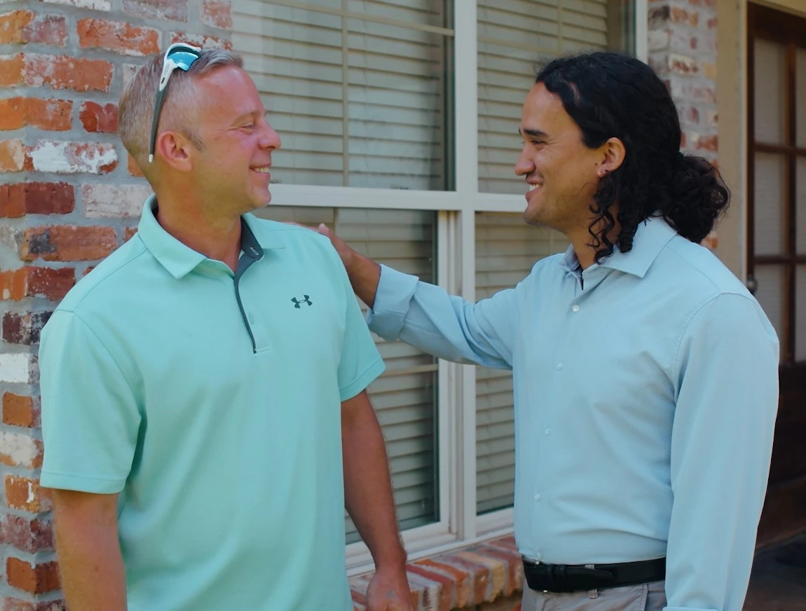 Matthew with a client — good character and mutual respect